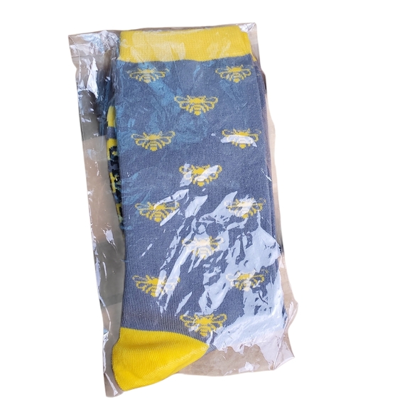 Jack Daniels Tennessee Honey Blue and Yellow Socks with Bees. NWOT - Picture 4 of 7
